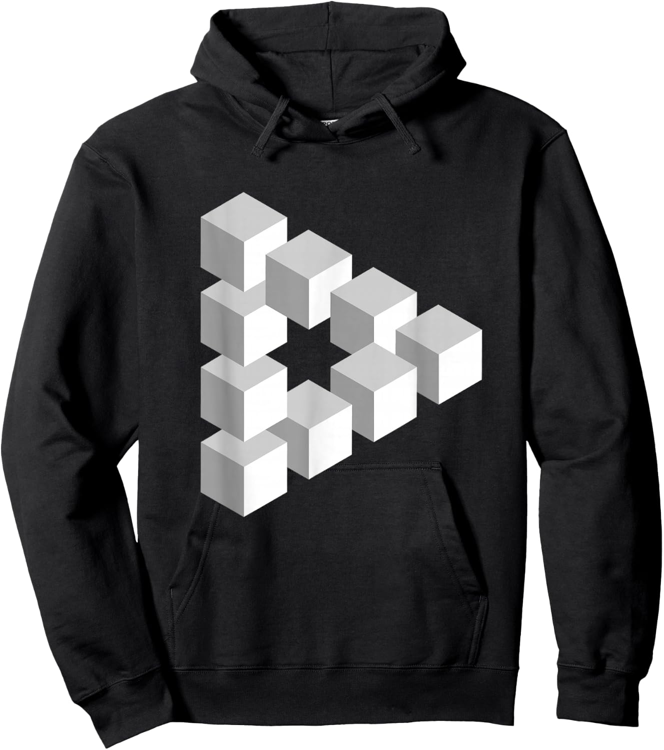 Optical Illusion Penrose Triangle Hoodie - Hoodie | Black