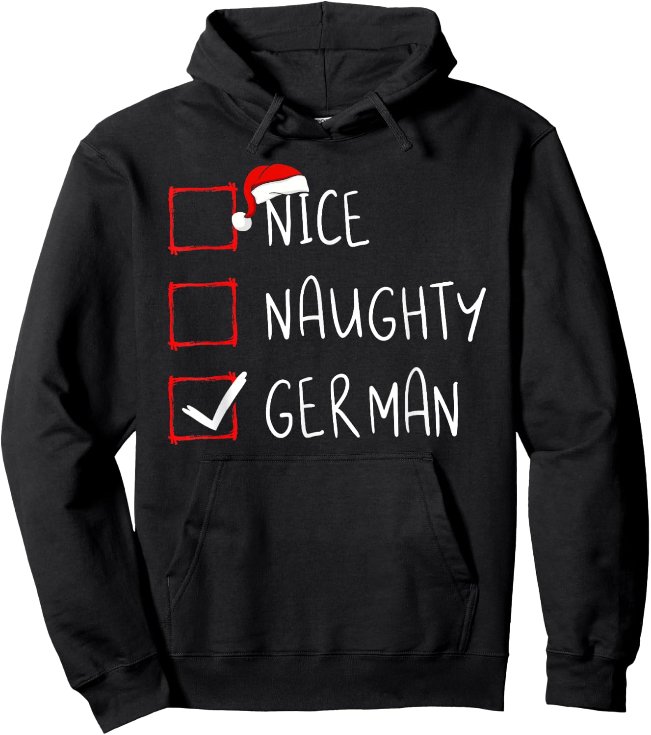 Nice Naughty German Christmas Germany Heritage Roots ,Black Hoodie - Hoodie | Black