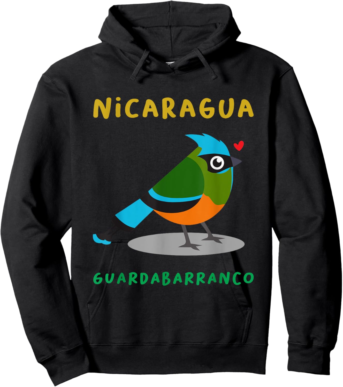 Nicaragua Guardabarranco Colorful national bird shirt Hoodie - Hoodie | Black