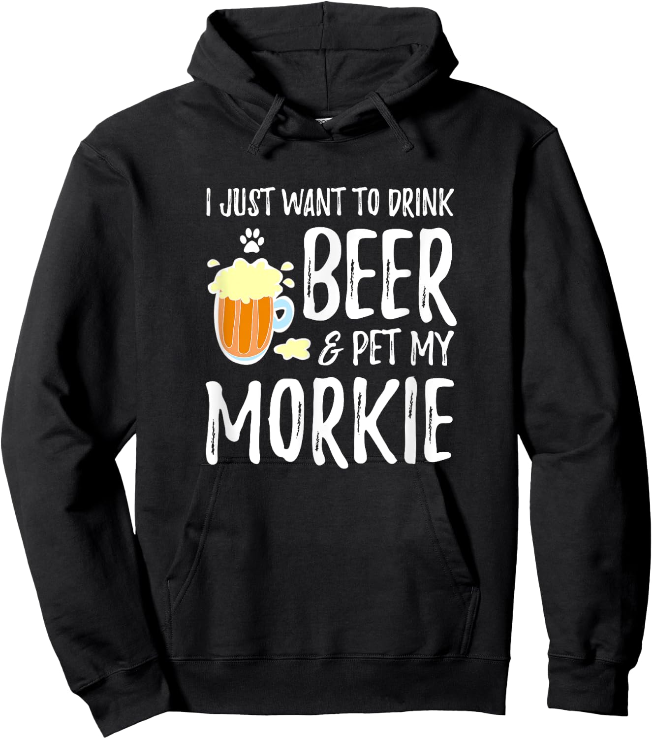 Beer and Pet Morkie for Morkie Dog Mom Hoodie - Hoodie | Black
