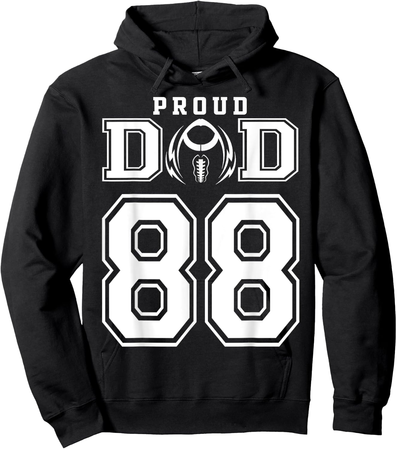 Custom Proud Football Dad Number 88 Personalized Hoodie - Hoodie | Black