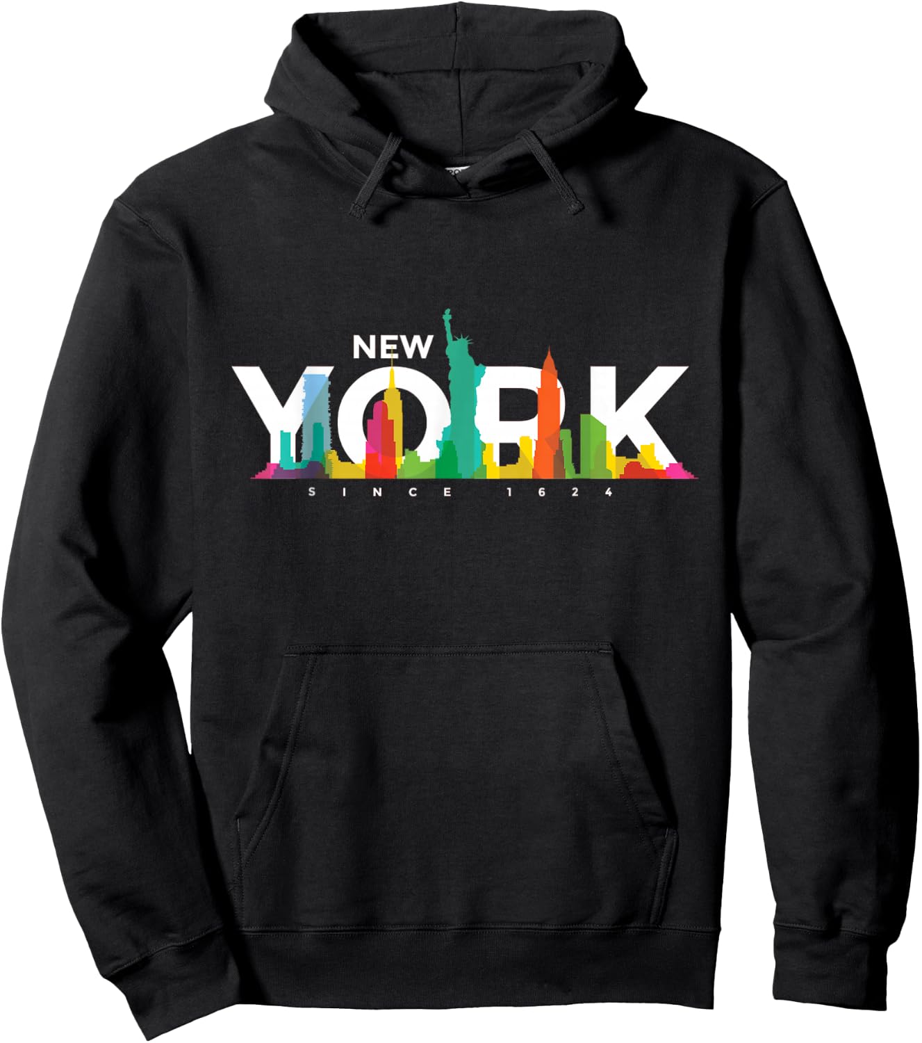 New York Skyline - NY NYC Statue of Liberty USA America Hoodie - Hoodie | Black
