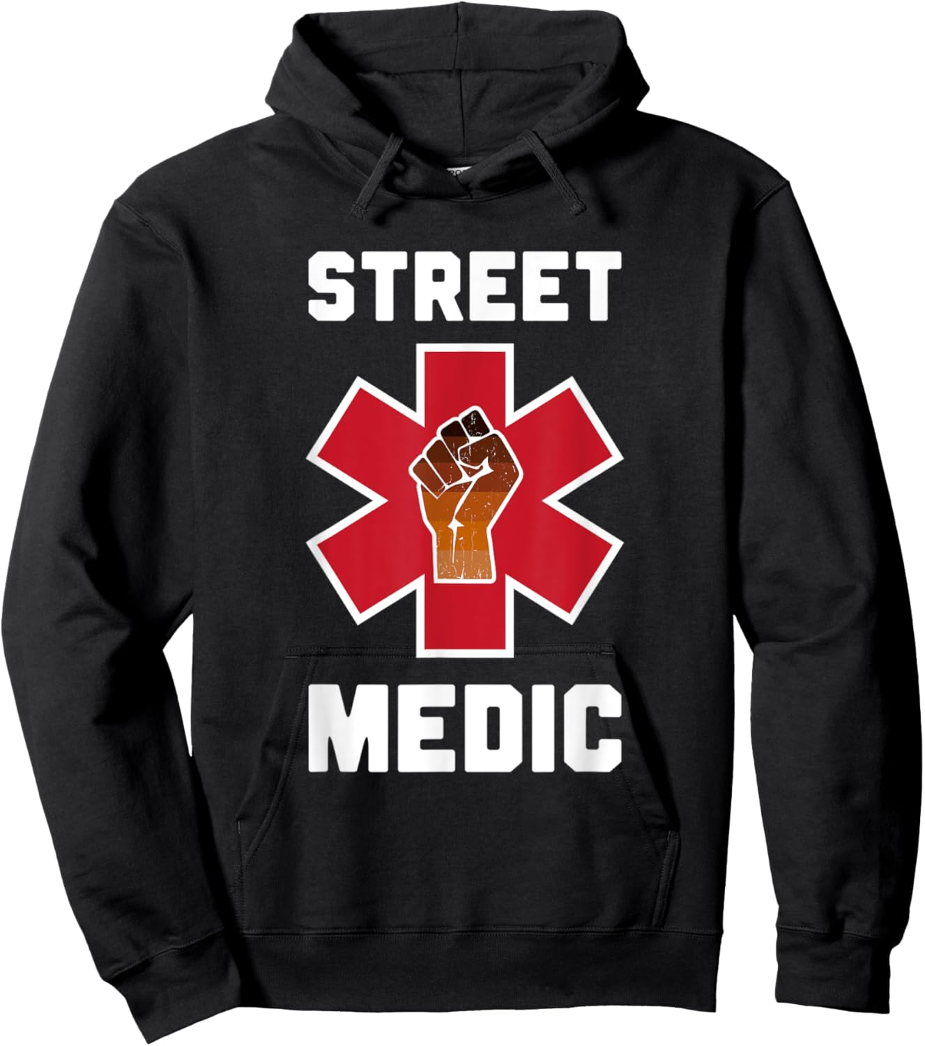 Street Medic Melanin Resist Fist Star of Life Protest Hoodie - Hoodie | Black