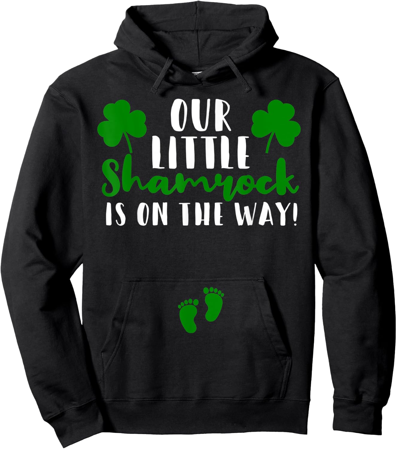 Matching Couple Pregnancy Announcement St Patricks Day Hoodie - Hoodie | Black