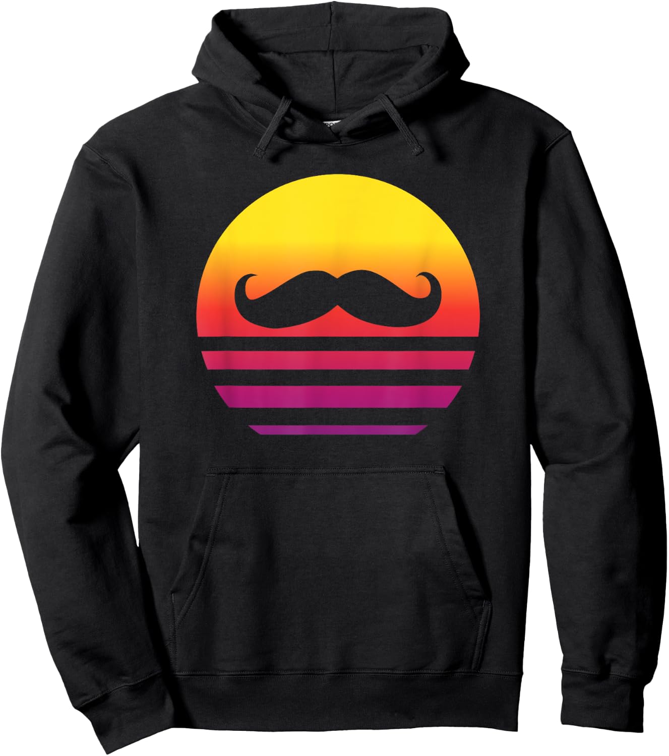 Mustache Retro Style Vintage Hoodie - Hoodie | Black