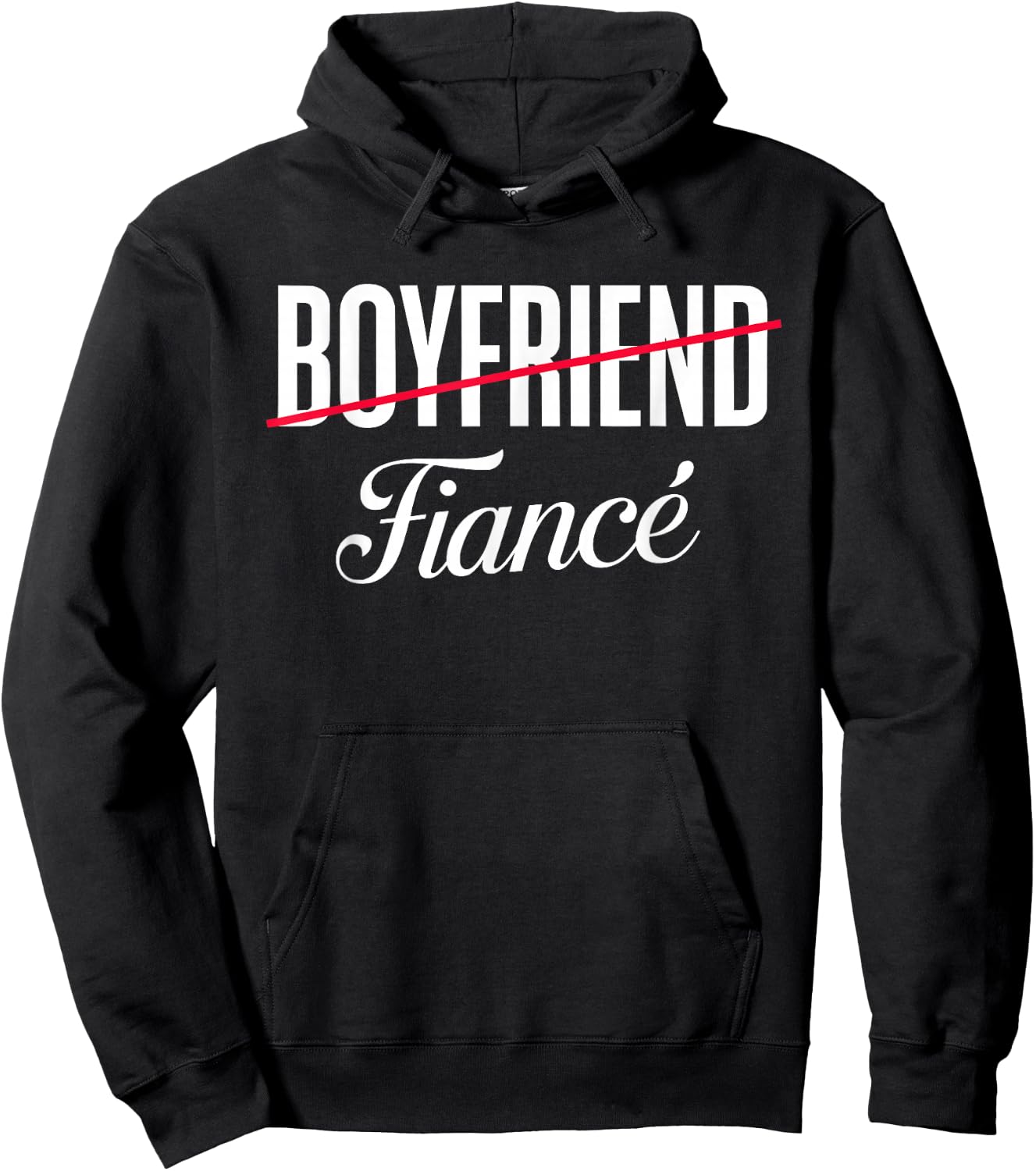 Engagement Engaged Couples Gift Boyfriend Fiance Hoodie - Hoodie | Black