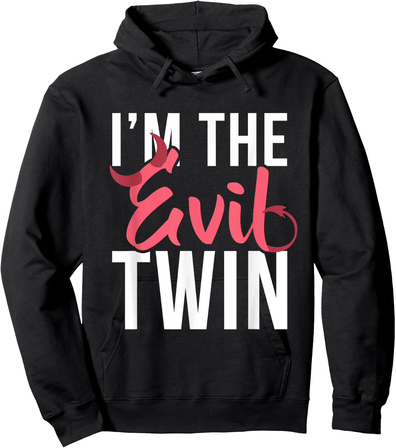 I'm the evil twin, funny Halloween horror Hoodie - Hoodie | Black