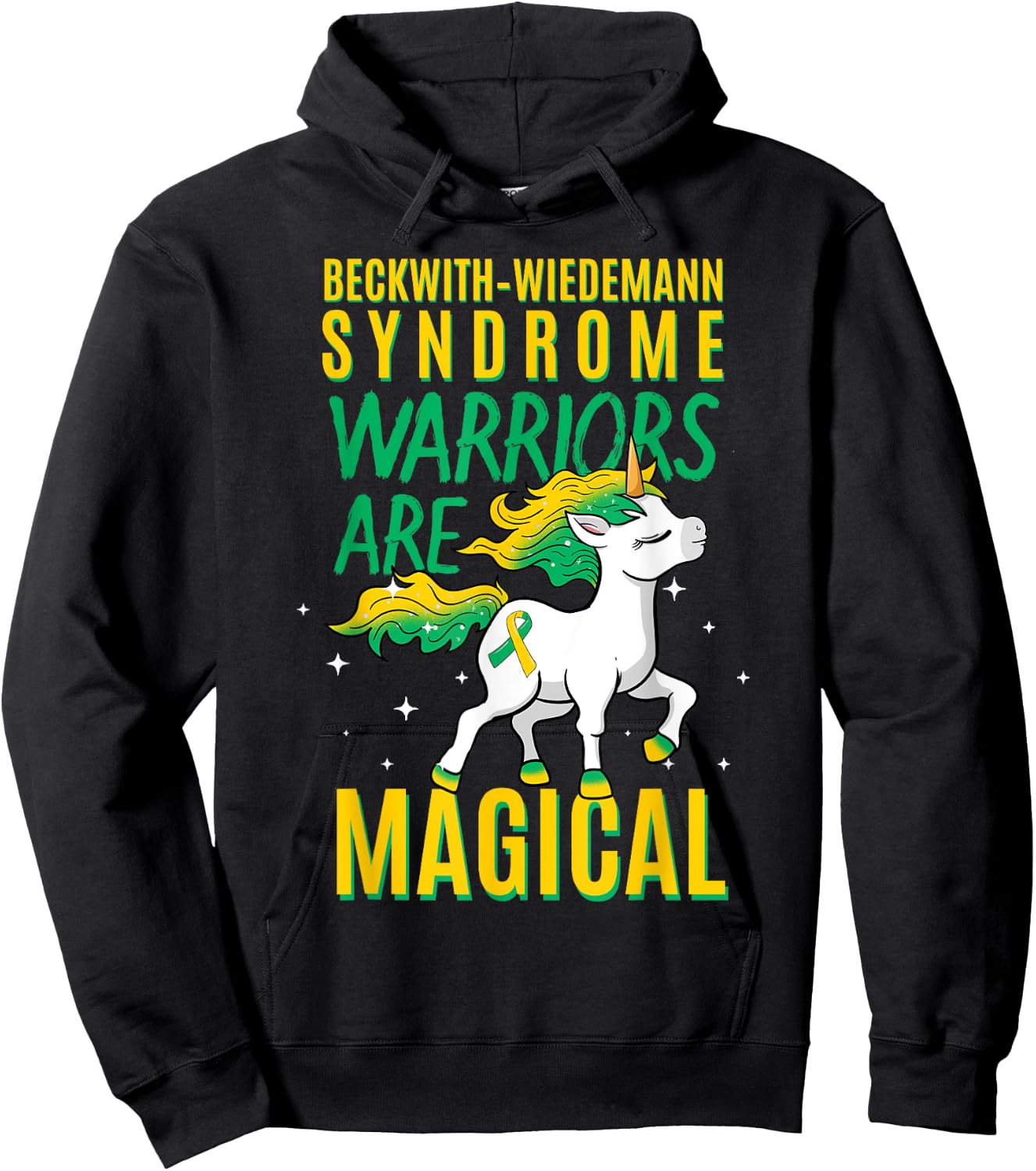 Beckwith–Wiedemann Syndrome Awareness Unicorn BWS Warrior Hoodie - Hoodie | Black