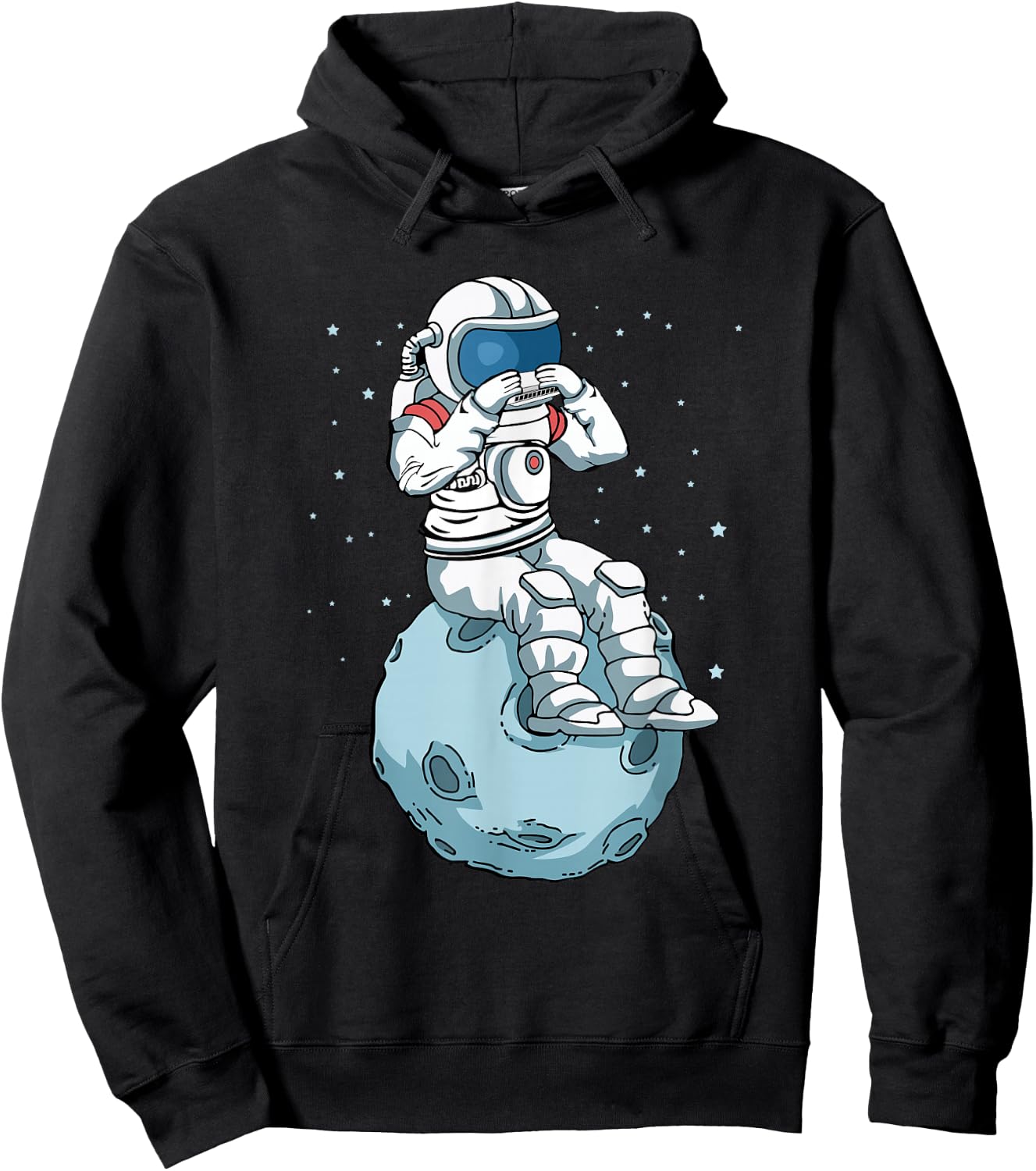 Harmonica Player Kids Astronaut Musician Harmonica Hoodie - Hoodie | Black