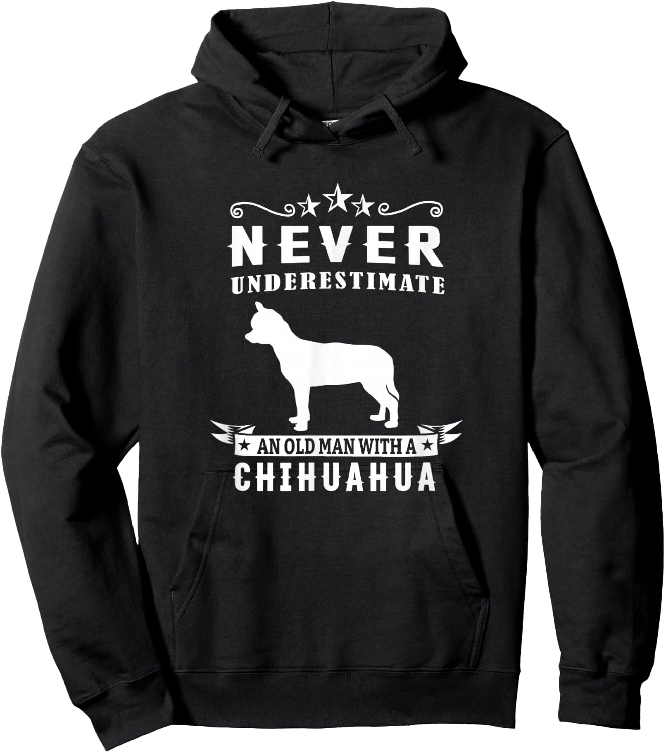 Never Underestimate An Old Man With A Chihuahua Dog Lover Hoodie - Hoodie | Black