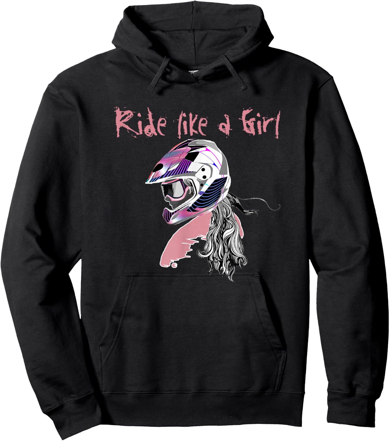 Motocross Shirt Women Dirt Bike Girls RIDE LIKE A GIRL Hoodie - Hoodie | Black