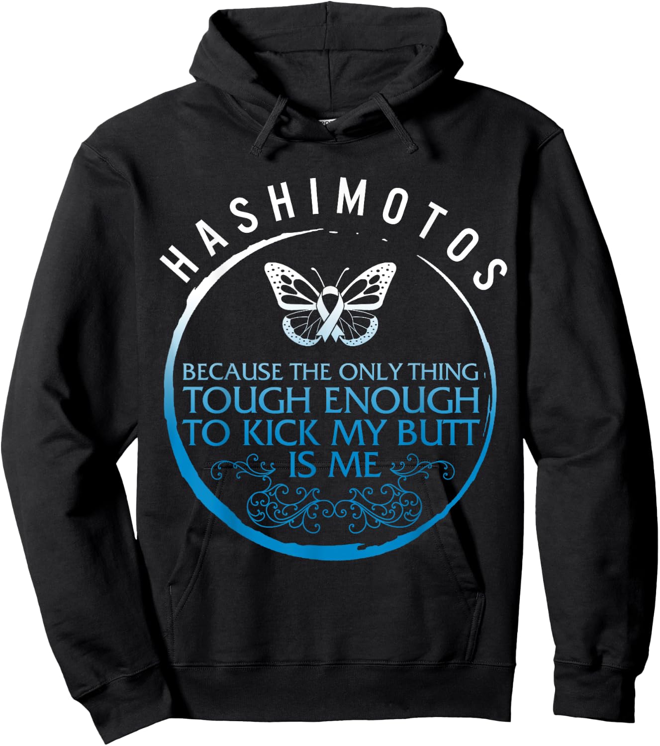Hashimoto's Disease Awareness Tough Thyroid Disease Warrior Hoodie - Hoodie | Black