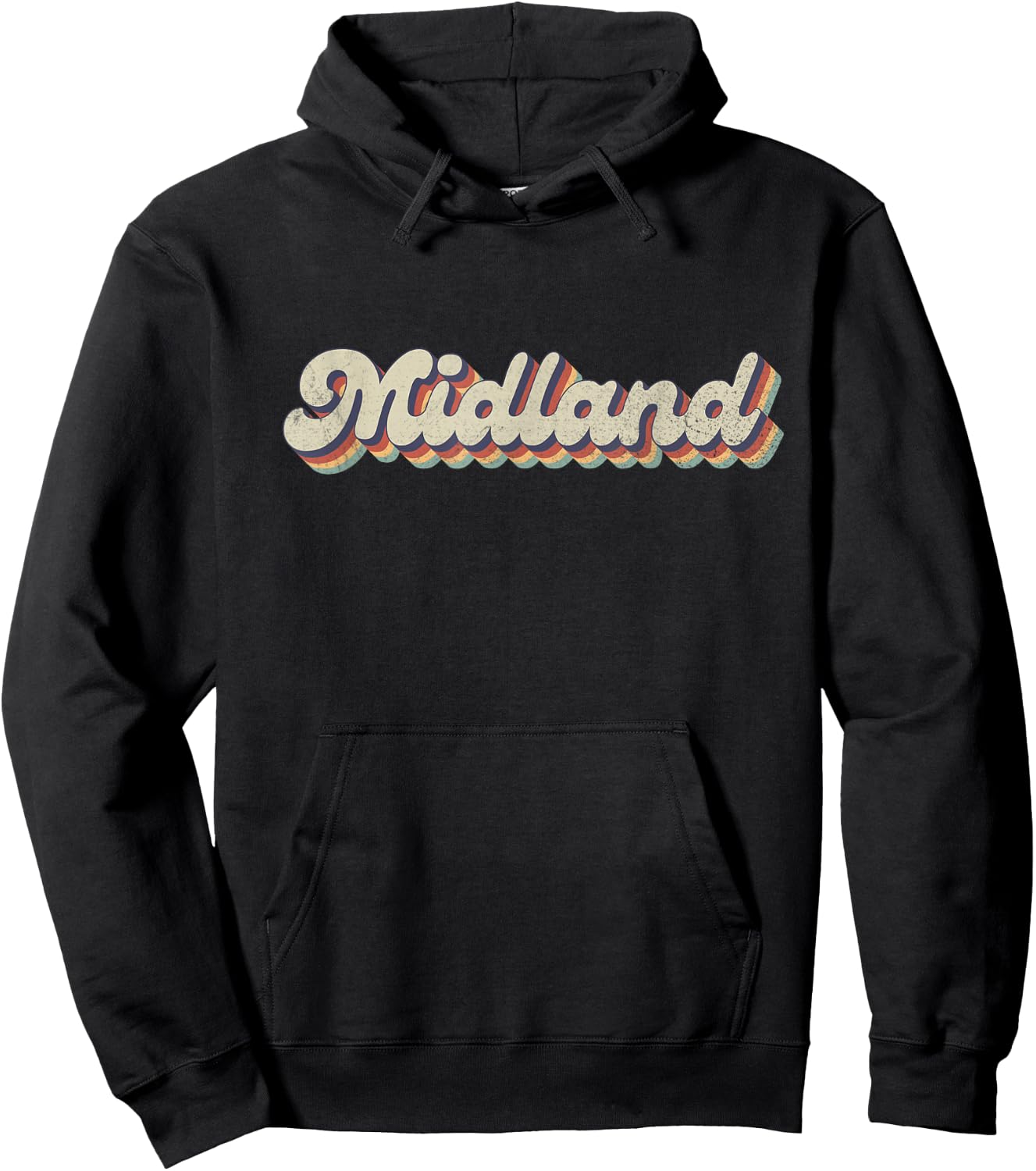 70's 80's USA City - Vintage Midland Hoodie - Hoodie | Black