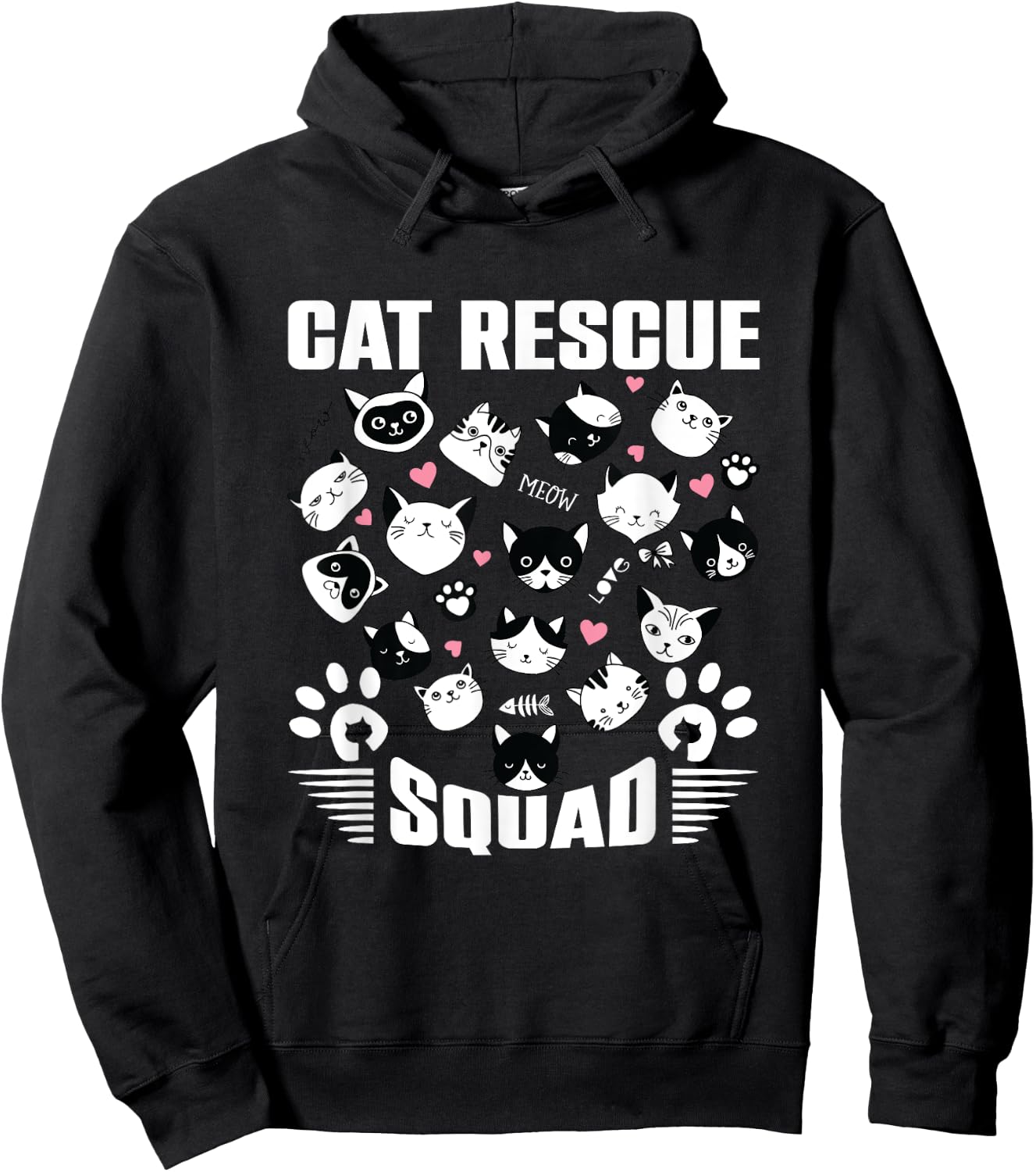 Cat Rescue Squad Animal Rescue Cat Rescue Animals Be Hero Hoodie - Hoodie | Black