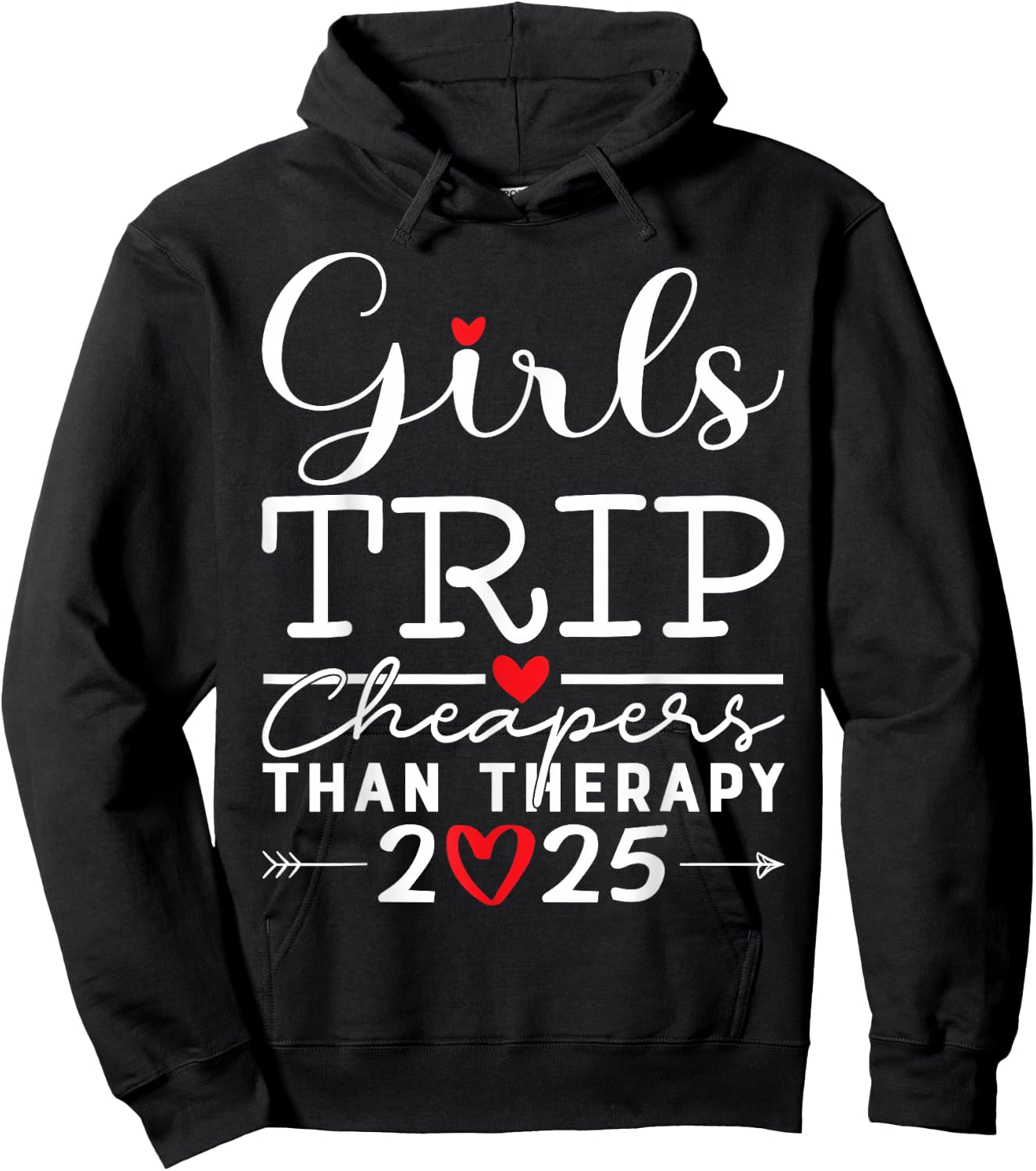 Girls Trip Cheapers Than Therapy 2025 Girls Vacation Party Hoodie - Hoodie | Black