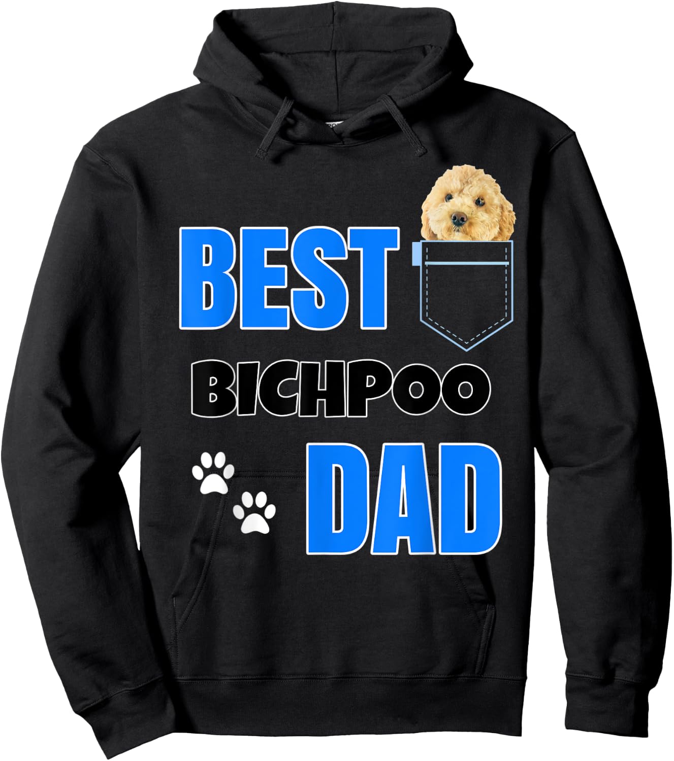 Bichpoo in pocket Puppy Dog Lover cute Best Poodle Dad Hoodie - Hoodie | Black