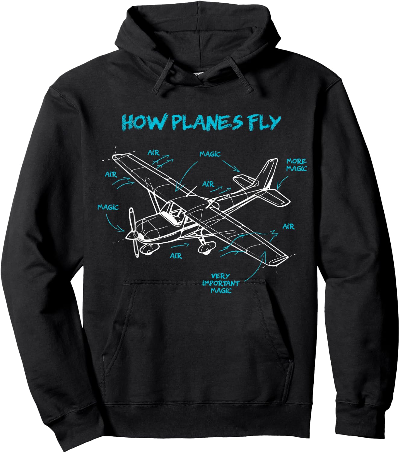How Planes Fly How Planes Fly Aviation Pilot Hoodie - Hoodie | Black