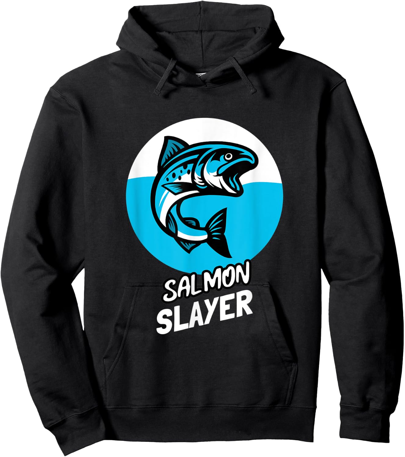 Salmon Slayer Funny Fishing Hoodie - Hoodie | Black