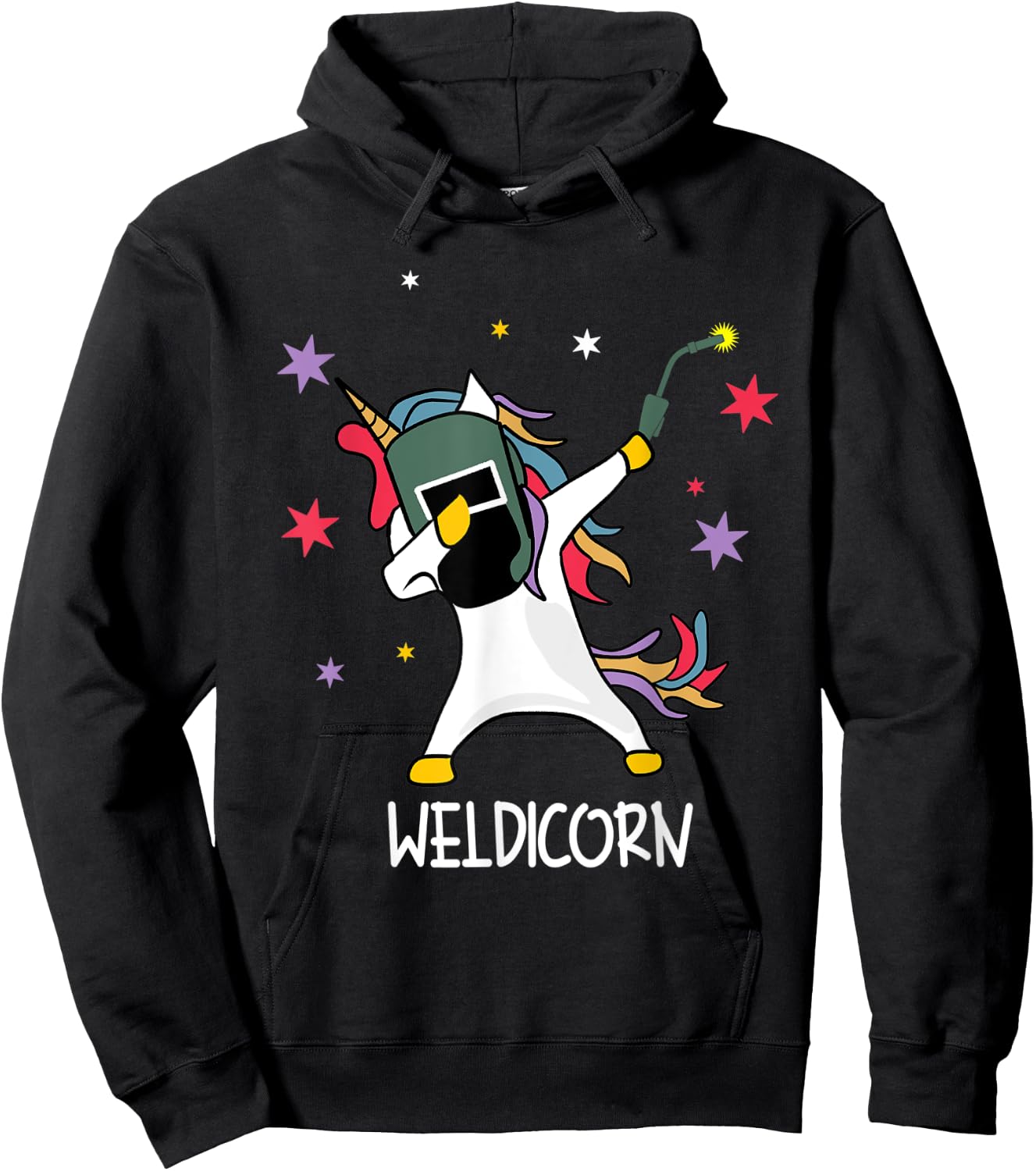Weldicorn Welding Unicorn Dubbing | Funny Welder Hoodie - Hoodie | Black
