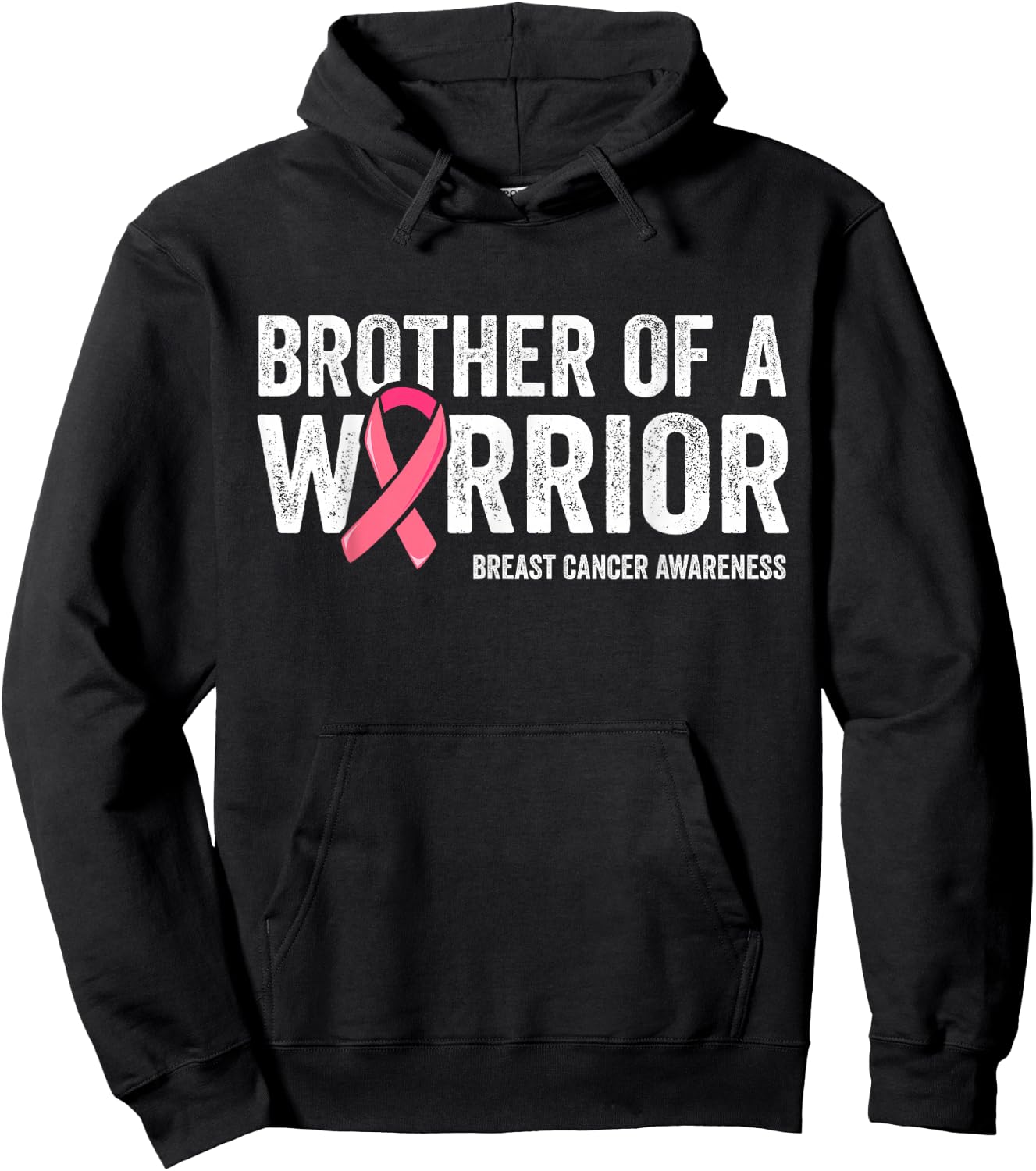 Brother Of A Warrior Shirt, Brother Breast Cancer Brother Hoodie - Hoodie | Black