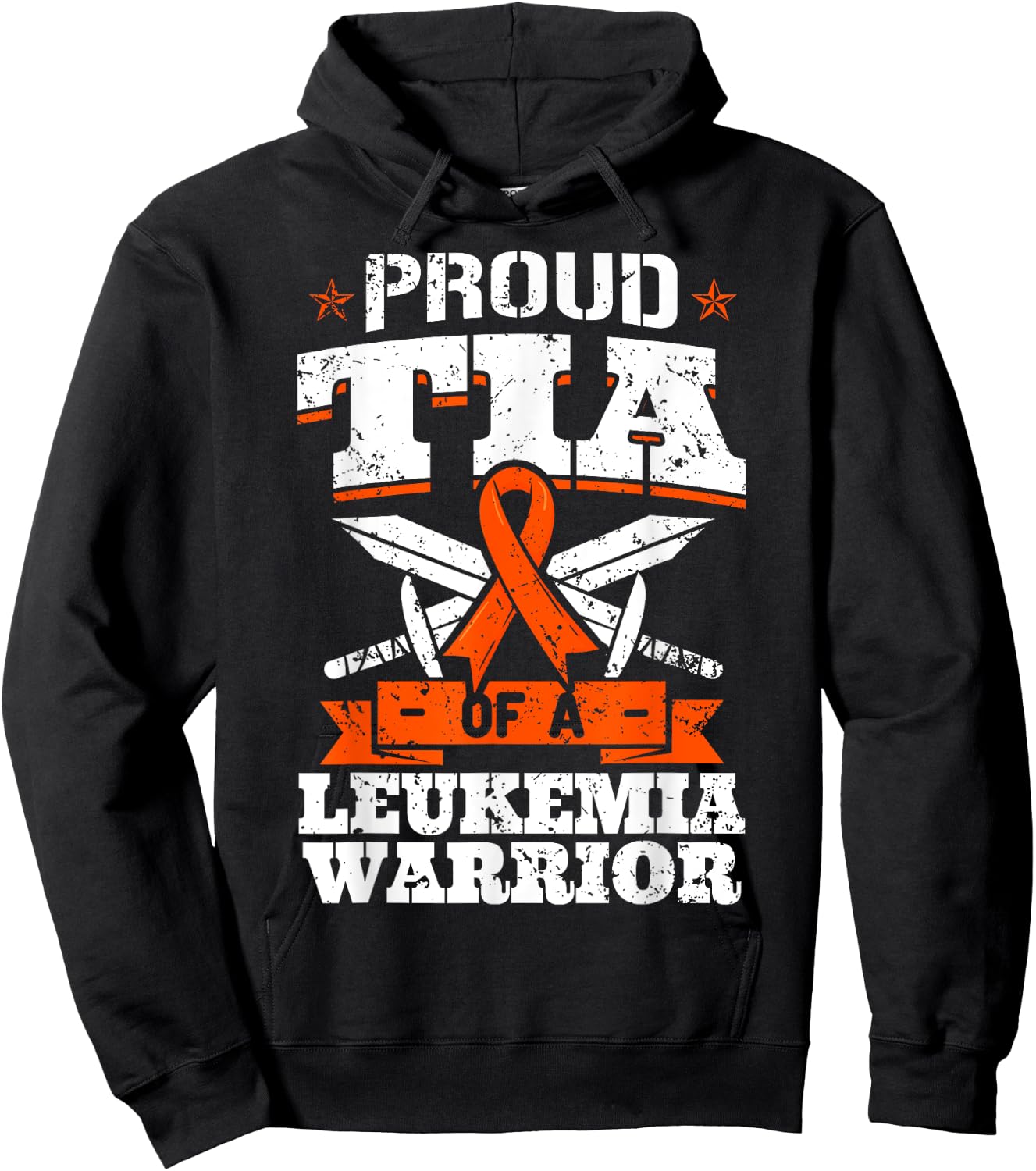 Proud Tia Of A Leukemia Warrior Aunt Awareness Blood Cancer Hoodie - Hoodie | Black