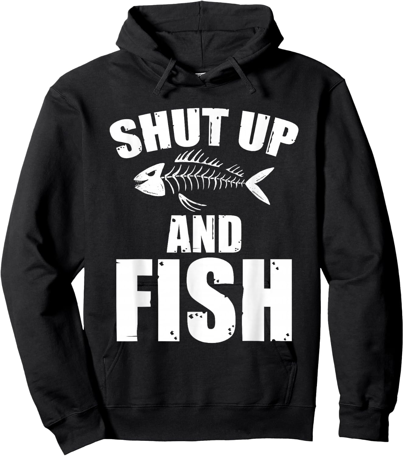 Shut Up And Fish Sarcasm Fishing Quote Hoodie - Hoodie | Black