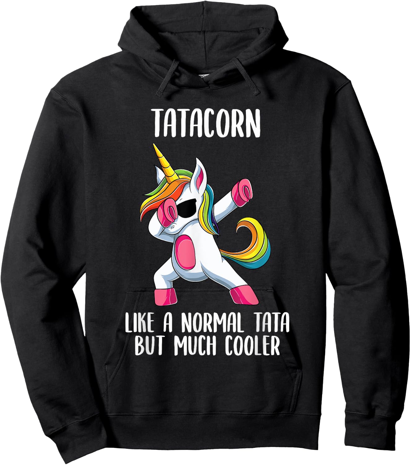 Unicorn Indian Tata Girl Birthday Party Apparel TataCorn Hoodie - Hoodie | Black