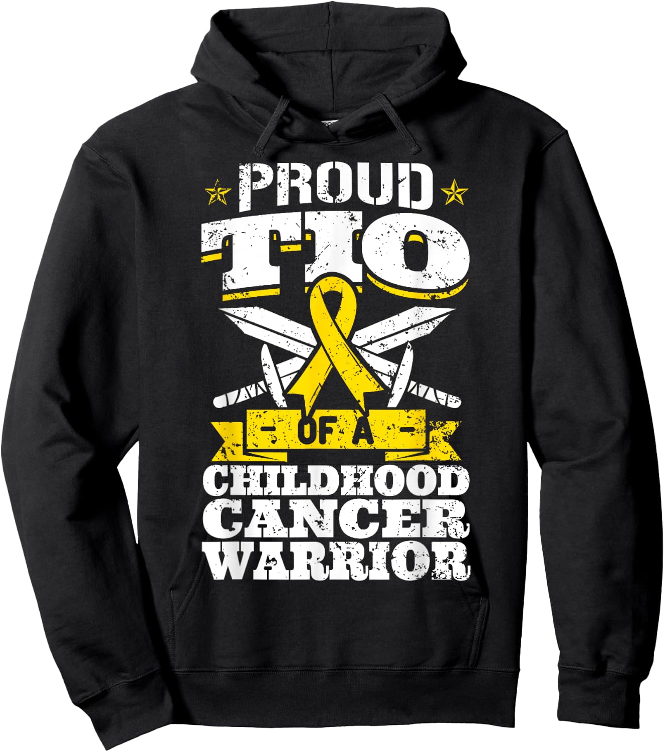 Prou Tio Of A Childhood Cancer Warrior Awareness Uncle Hoodie - Hoodie | Black