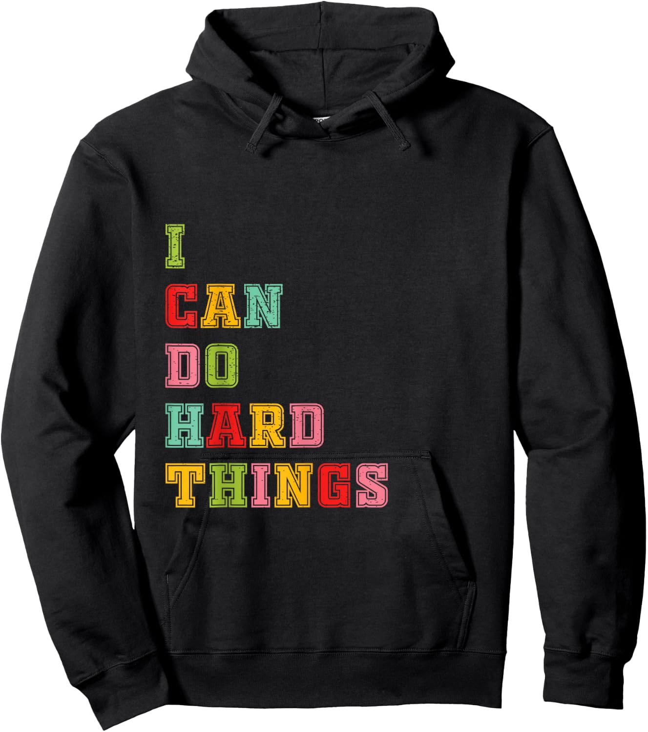 I Can Do Hard Things Workout Summer Casual Tank Hoodie - Hoodie | Black