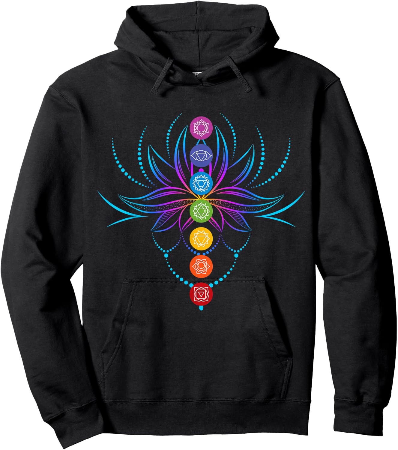 Spiritual Shirt Zen Lotus Flower Chakras Aligned Yoga Lover Hoodie - Hoodie | Black