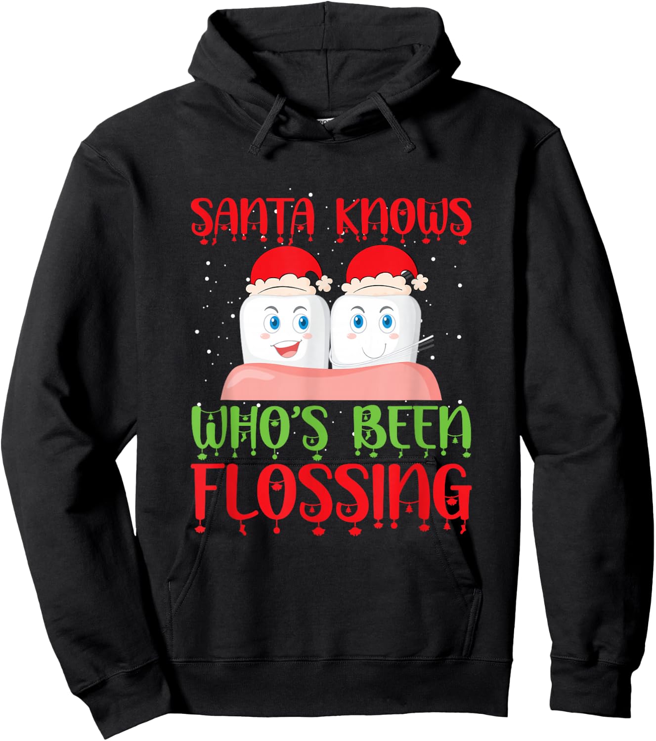 Xmas Dentist Holiday Dental Office Funny Christmas Dental Hoodie - Hoodie | Black