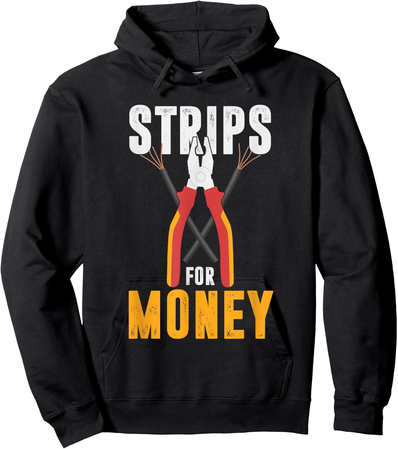 Funny Strips For Money | Lineworker Craftsman | Electrician Hoodie - Hoodie | Black