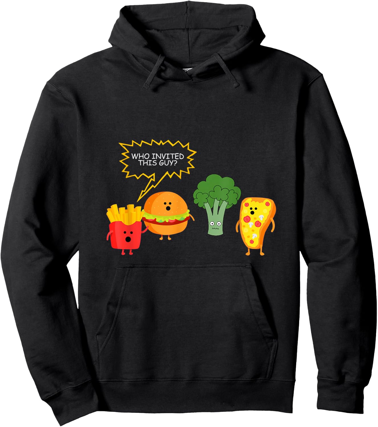 Who Invited This Guy Vegetables Stem Broccoli Hoodie - Hoodie | Black