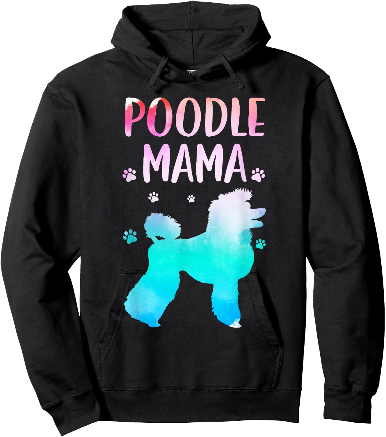 Cool Poodle Art Mom Pet Dog Standard Poodle Lovers Hoodie - Hoodie | Black