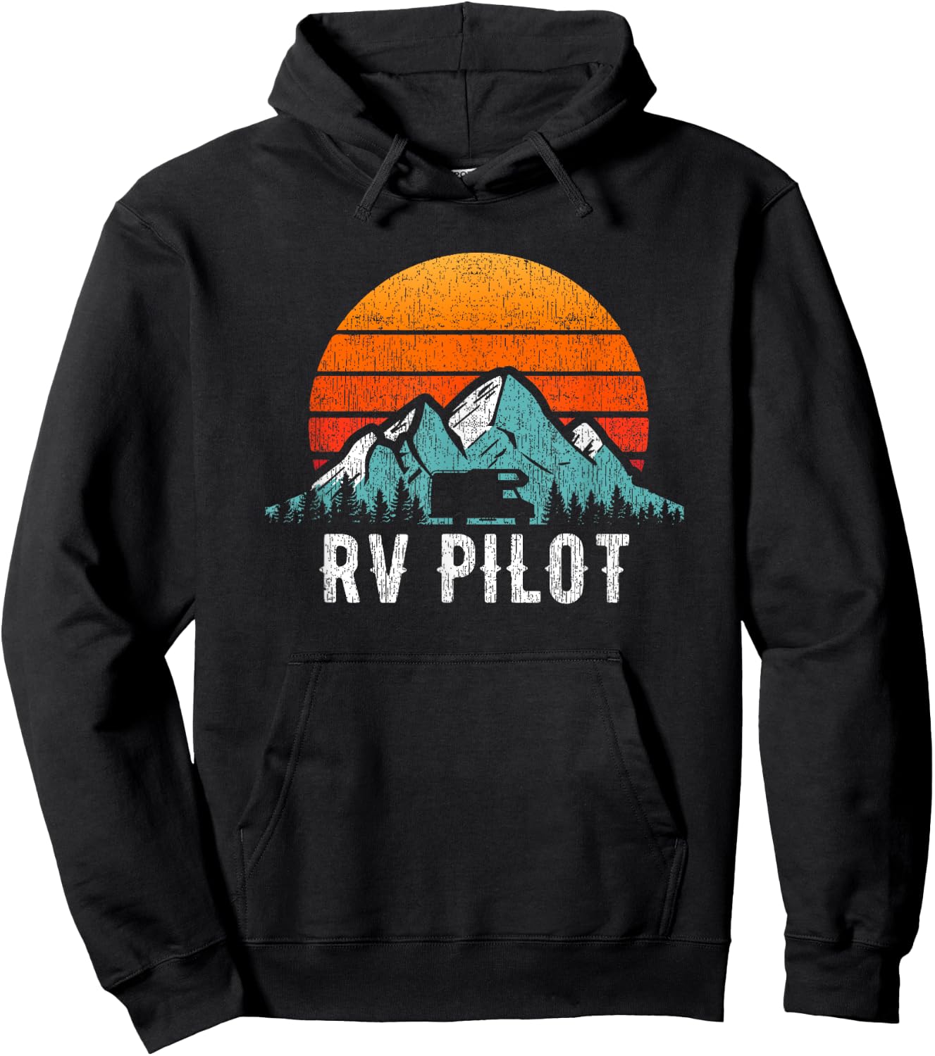RV Pilot Motorhome Travel Stuff RV Vacation Retro RV Pilot Hoodie - Hoodie | Black