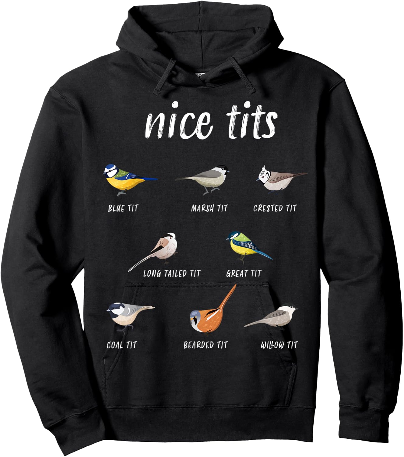 Nice-tits funny bird watching gift Birder Men Dad Hoodie - Hoodie | Black
