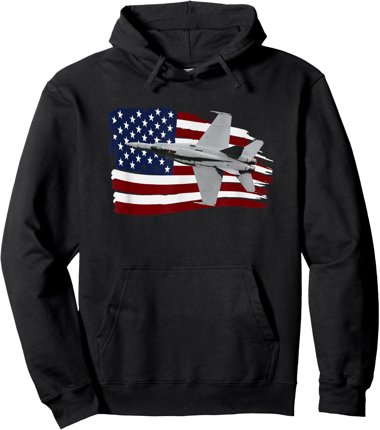 F-18 Super Hornet Pilot Us Flag Stars and Strips Hoodie - Hoodie | Black