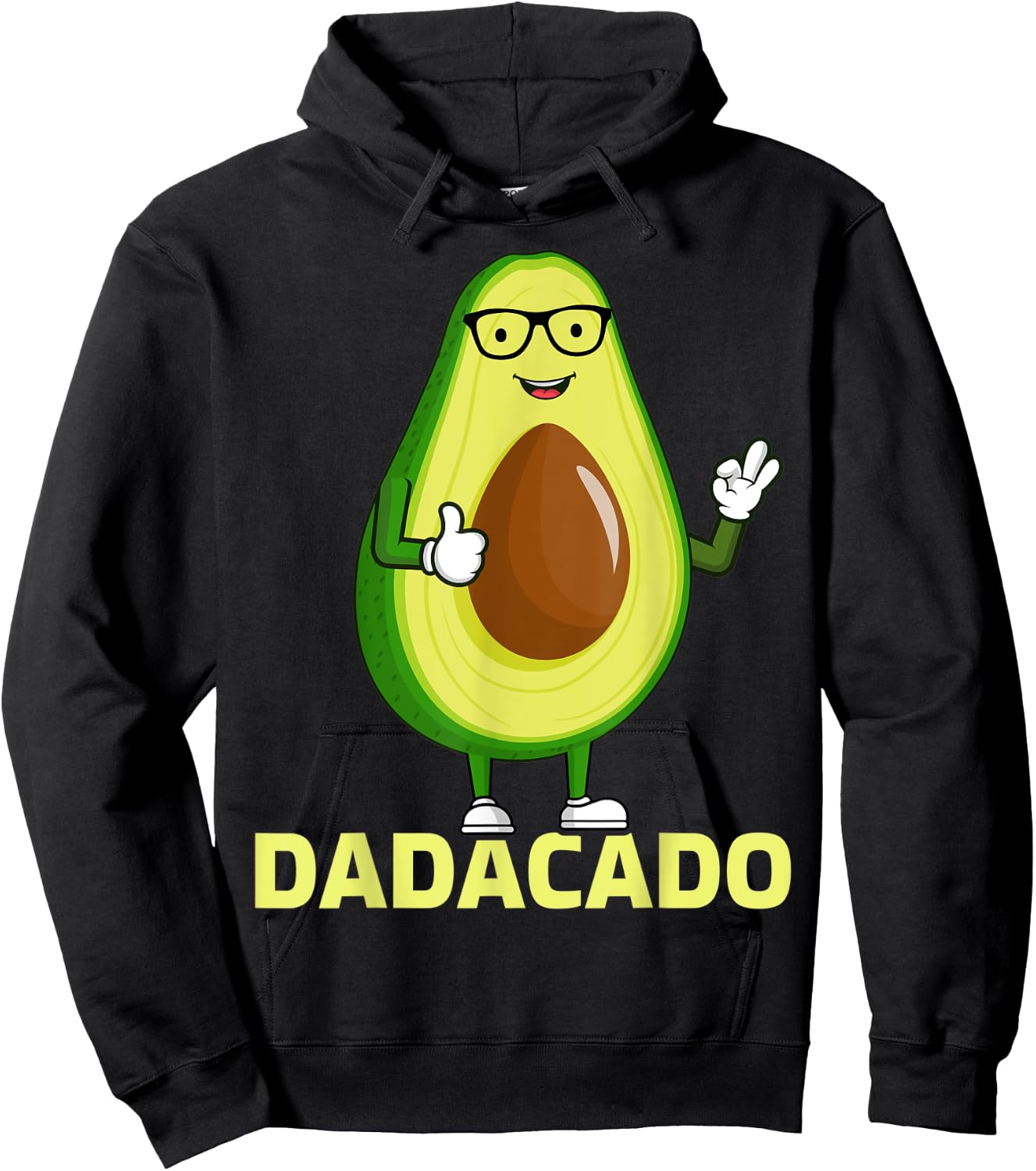 Avocado Lover Funny Dadacado Father's Day Avocado Dad Hoodie - Hoodie | Black