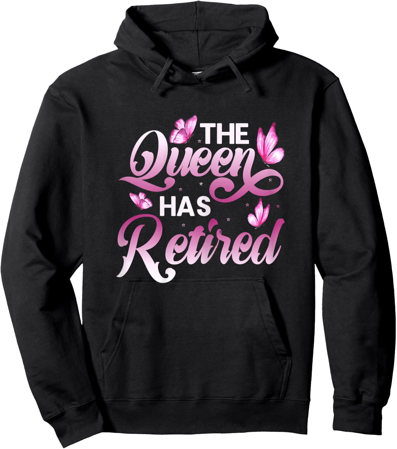 Women Floral The Queen Has Retired Hoodie - Hoodie | Black