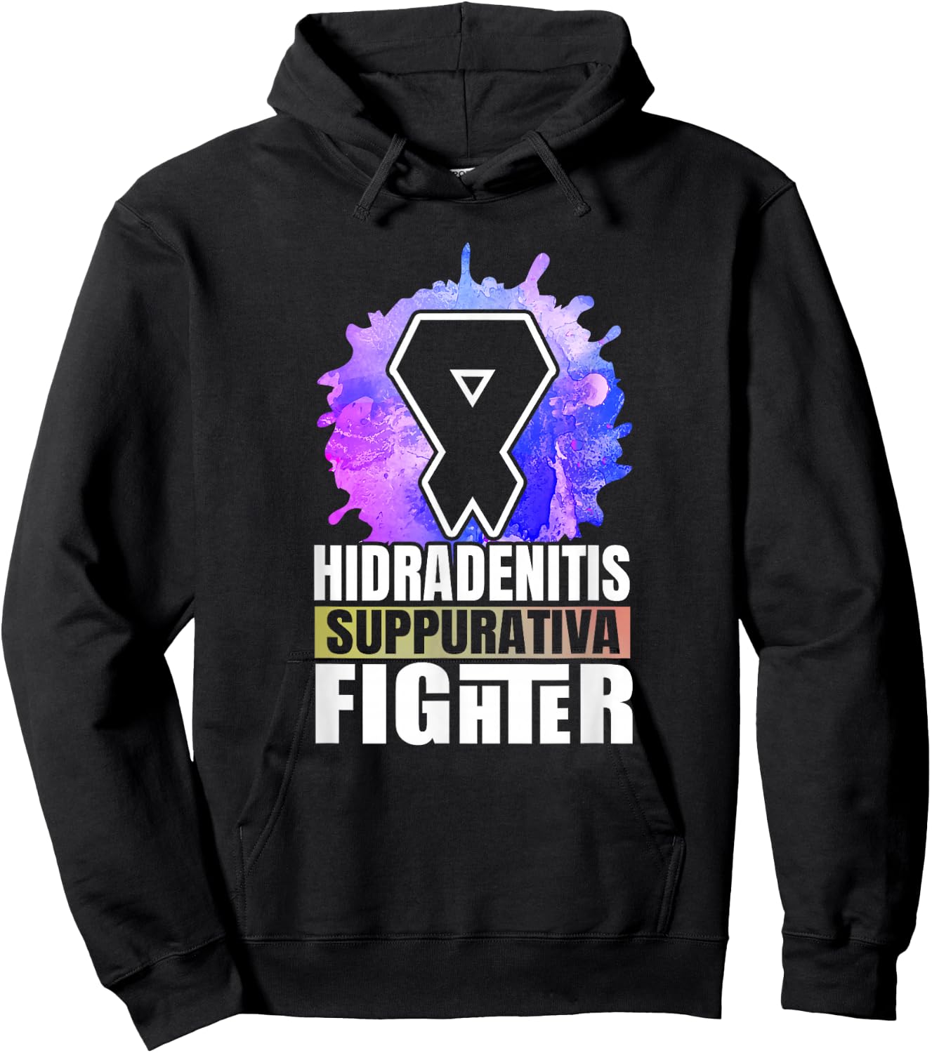 Abstract Hidradenitis Suppurativa Fighters Saying Hoodie - Hoodie | Black