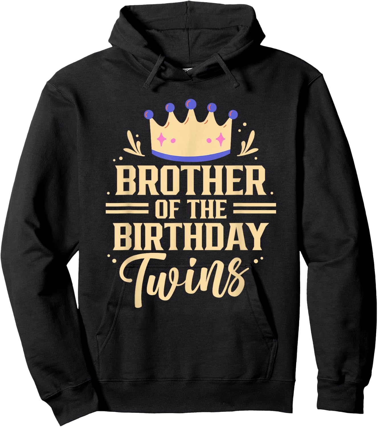 Brother Of The Birthday Twins Celebrate Twin Cute Hoodie - Hoodie | Black