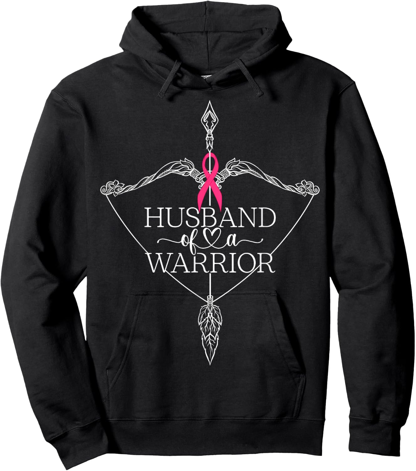 Husband Of A Warrior Breast Cancer Awareness Support Squad Hoodie - Hoodie | Black