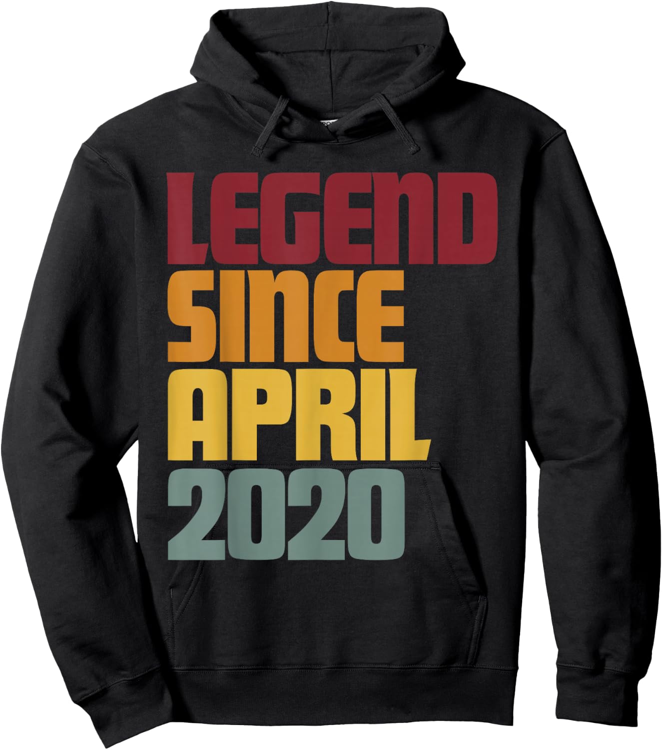 Legend Since April 2020 7th Birthday - Vintage Funny Hoodie - Hoodie | Black