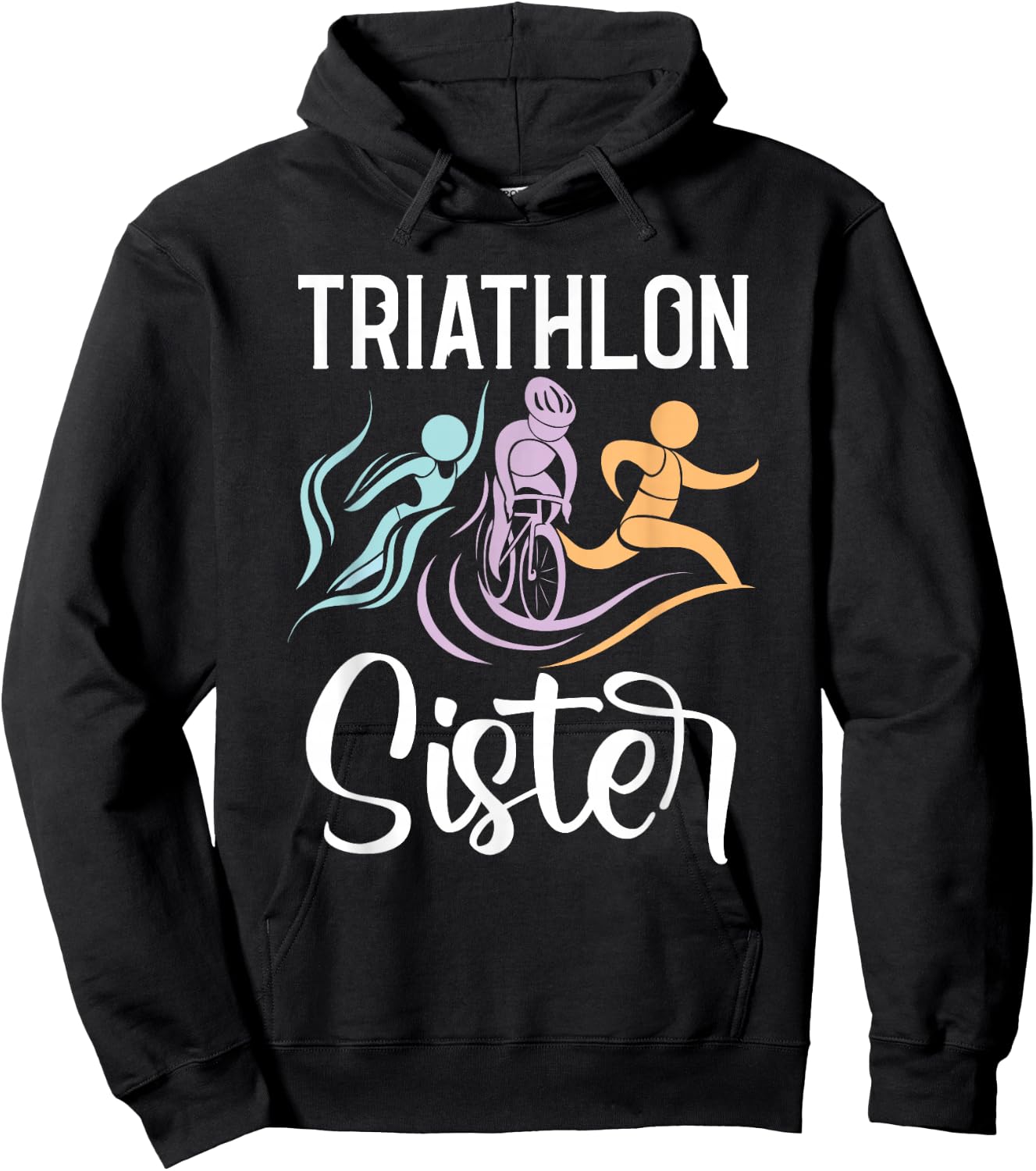 Triathlon Sister - Swimming Cycling Running Race Triathlete Hoodie - Hoodie | Black