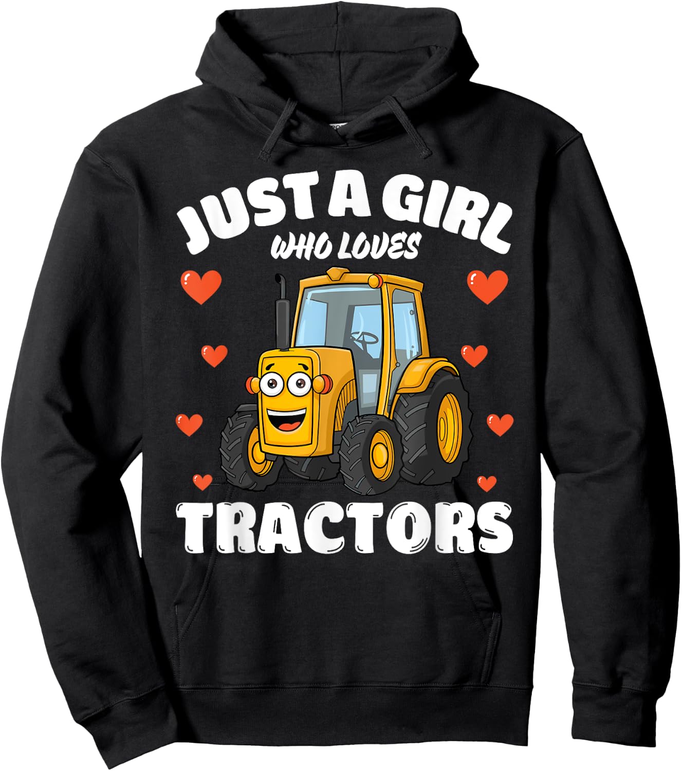 Just A Girl Who Loves Tractors, Tractor Lover Hoodie - Hoodie | Black
