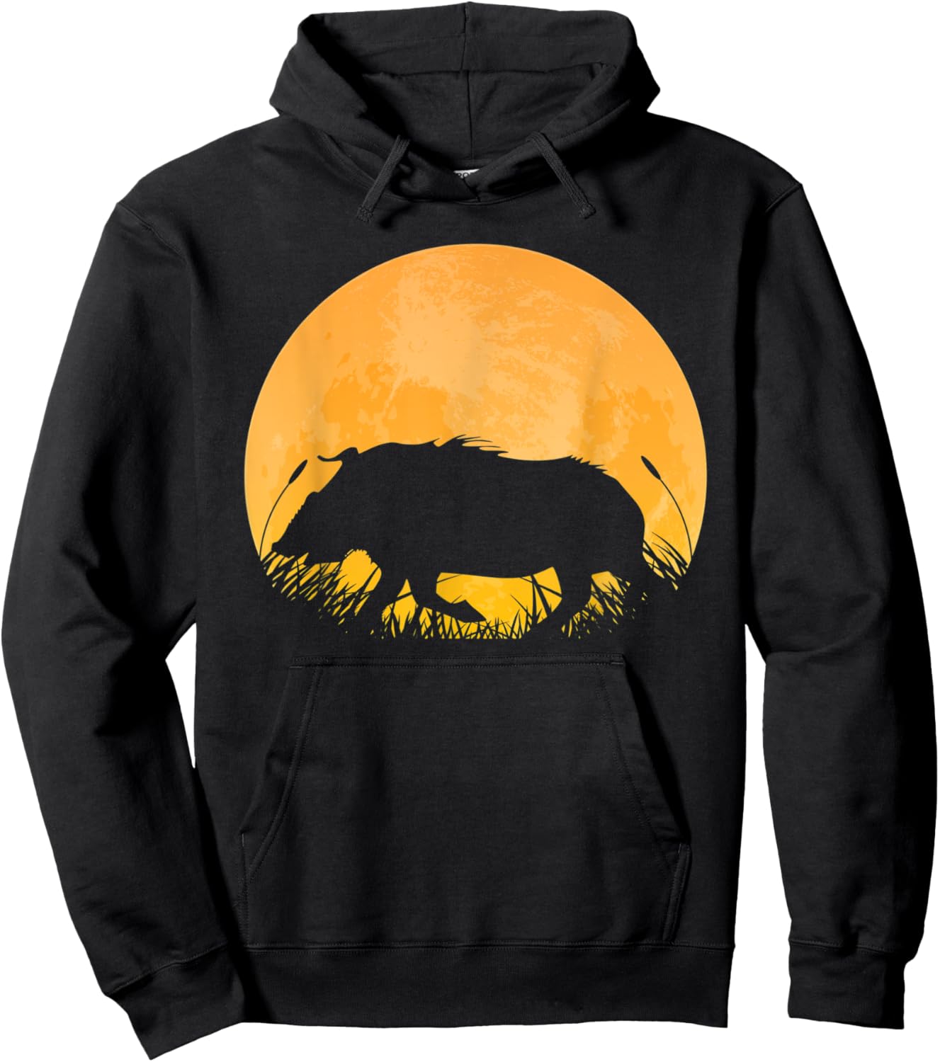 Boar Easy Halloween Outfit Pig Hog Tusk Moon Costume Gift Hoodie - Hoodie | Black