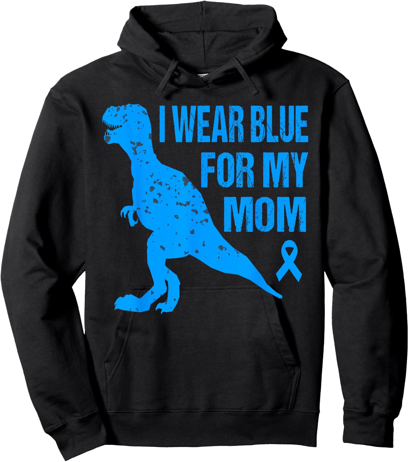 I Wear Blue For My Mom Diabetes Awareness Toddler Son Boys Hoodie - Hoodie | Black