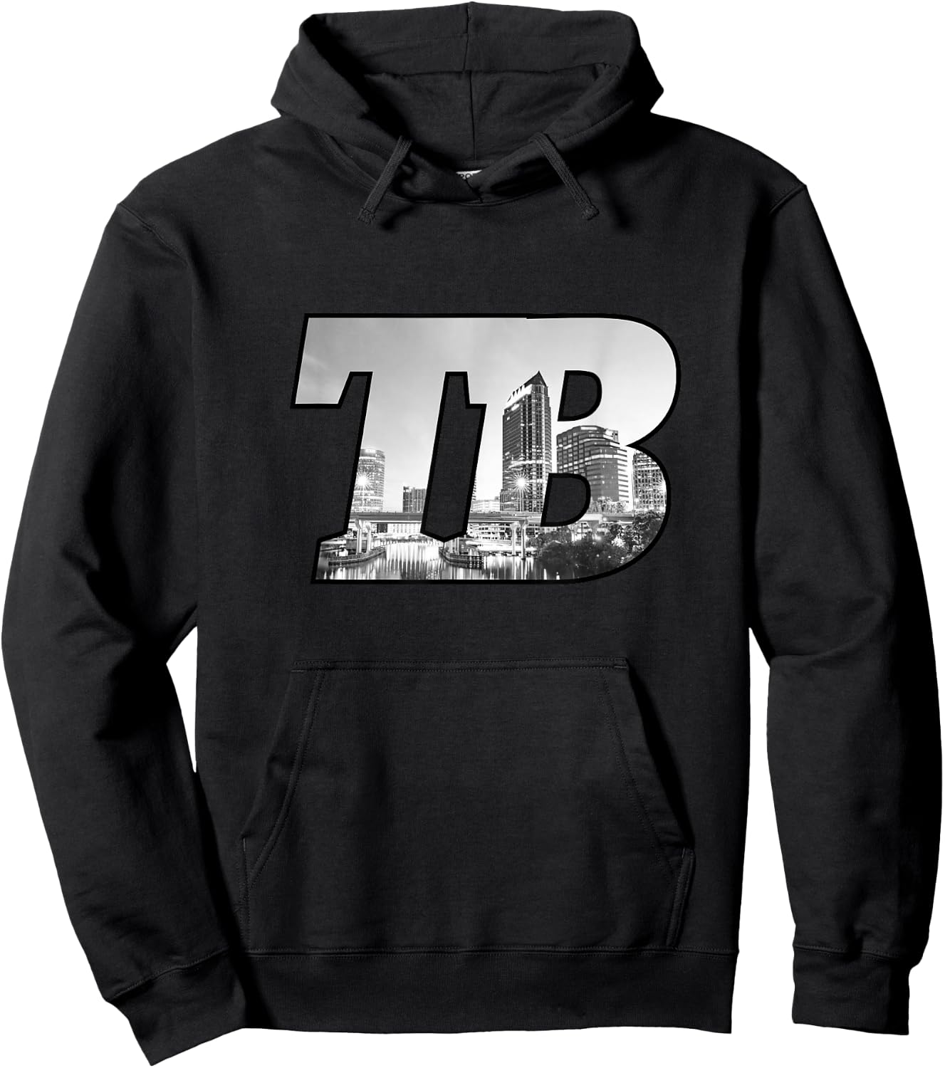TB Tampa Bay City Skyline of Tampa Bay Florida Hoodie - Hoodie | Black