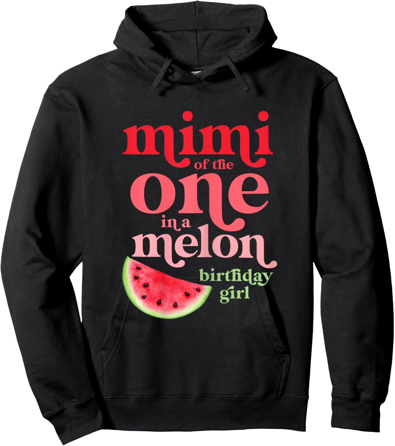 Mimi of the One In A Melon Birthday Girl Watermelon First Hoodie - Hoodie | Black