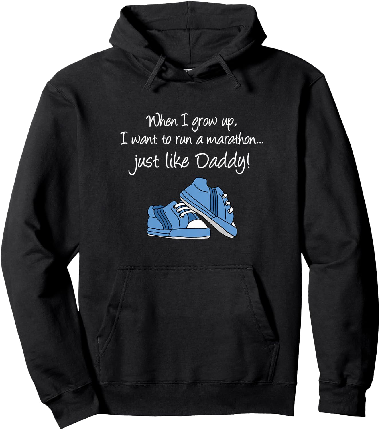 Grow Up Run Marathons Like Daddy Son Boy Runner Hoodie - Hoodie | Black